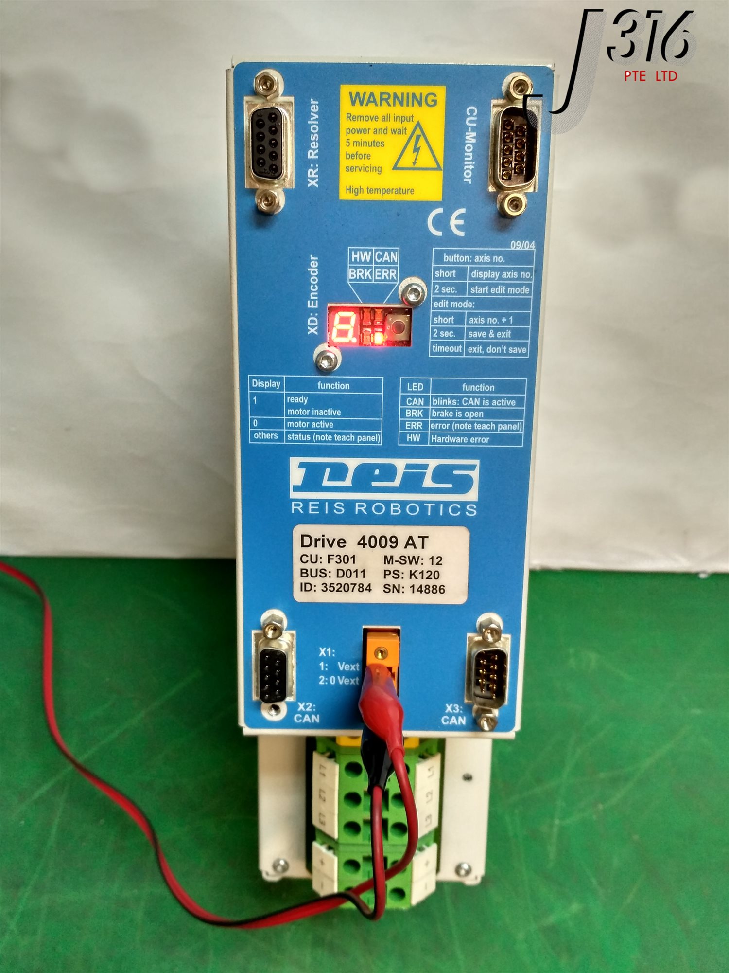 Alimentation (Drive) Reis Robotics 3537580 400VAC 9A Rms - Réf. P36.4 - Occasion Fonctionnelle